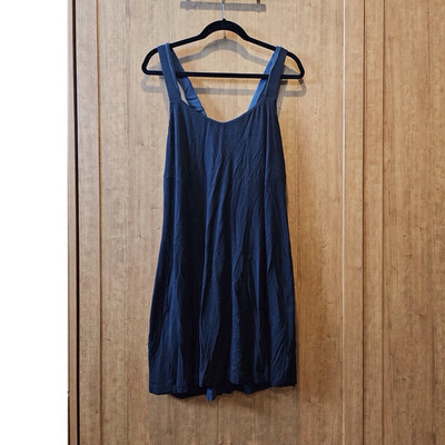 navy blue slip dress short Navy blue mini satin slip dress 'Pure'