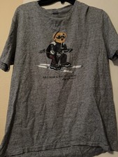 Polo Ralph Lauren Men's Teddy Bear T-shirt Ski USA Grey Limited Edition Sz L