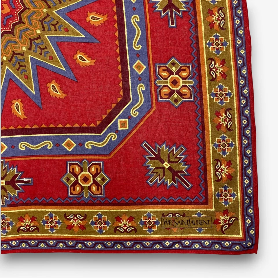 Pañuelo vintage Yves Saint Laurent YSL bufanda navajo pañuelo cuadrado 18" Foto 2 de 4
