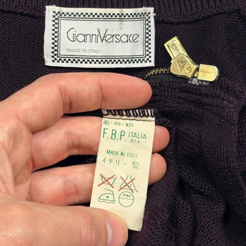 Gianni Versace 80’s Wool Geometric Pattern Cardigan Vest S/M - Bild 4 von 6