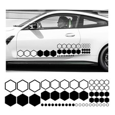 52 Grids Car Honeycomb Graphic Stickers, Waterproof Hexagon Car Side Body Dec...