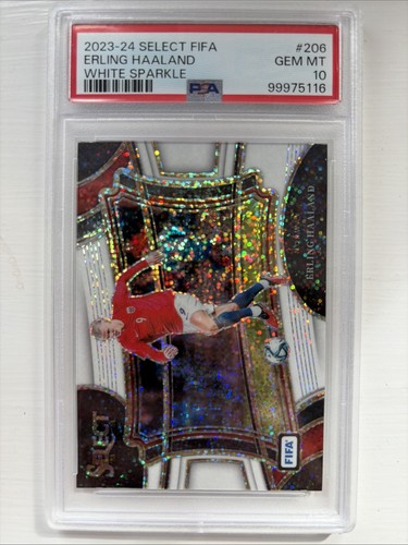 2023-24 Panini Select Fifa- Erling Haaland- White Sparkle- PSA 10