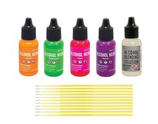 Alcohol Neons Bundle - Ranger Tim Holtz Alcohol Ink Neons with .5 oz Blending