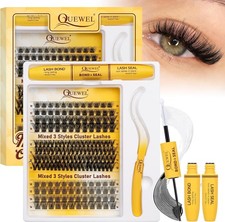 320Pcs Individual Lashes QUEWEL Cluster Lashes 30D C Curl MIX12-18mm Individual