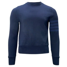 Thom Browne 4-Bar Sweater In Cotton Men Blue Size 46