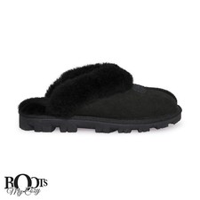 UGG COQUETTE BLACK WOMEN'S SUEDE SHEEPSKIN SLIPPERS SIZE US 10/UK 8.5/EU 41 NEW