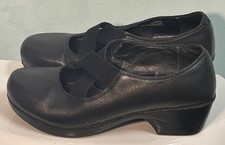 Dansko Women  s Size 41/10.5 Black Leather Mary Jane Cross Strap Comfort Clogs