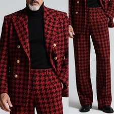Men Suits Peak Lapel Double Breasted Regular Fit Casual Evening Party Banquet