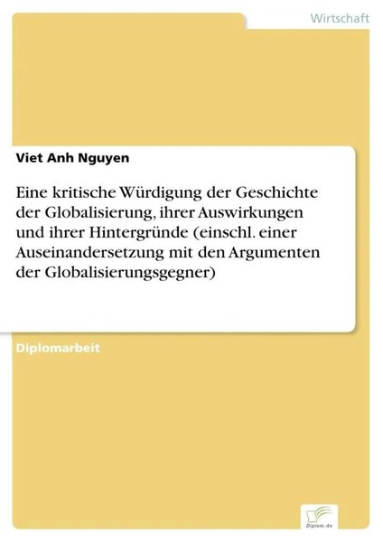 Eine Kritische WüRdigung Der Geschichte Der Globalisierung, Ihrer...-image