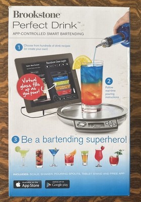 Brookstone Perfect Drink App-Controlled Smart Bartending Cocktail 9'' Scale - NEW