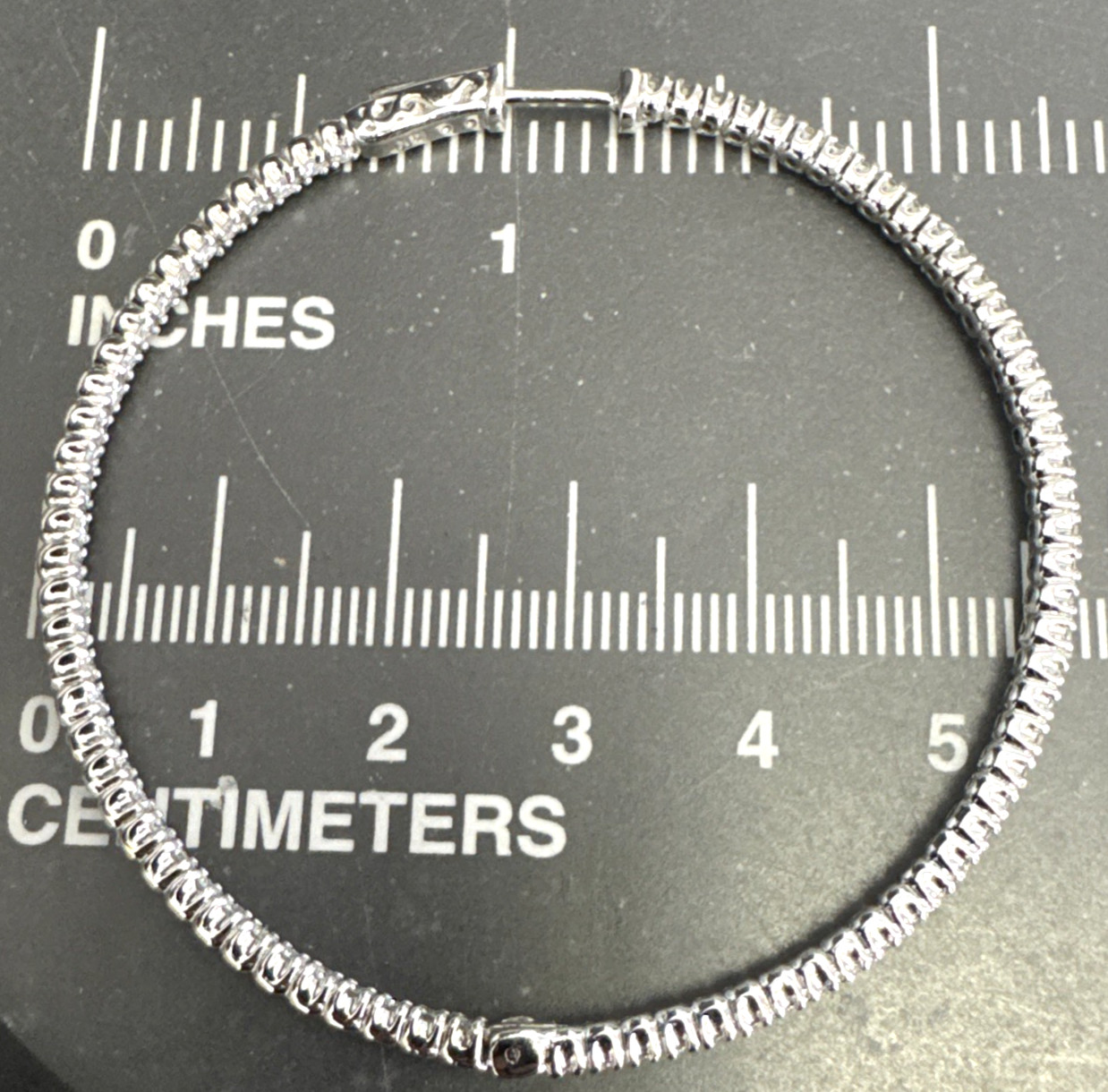 14K Solid White Gold Diamond Extra Large Hoop Ear… - image 14