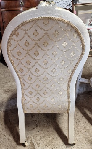 Antique Victorian Spoon Back Nursing Chair c1870 Painted Upholstered Bedroom (photo 4)