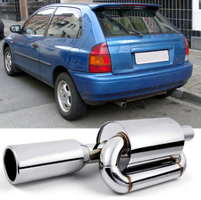 Sport Twin Loop Exhaust Muffler Tip 2.5 Inlet To 4.0 Outlet For Mazda 323 Bg