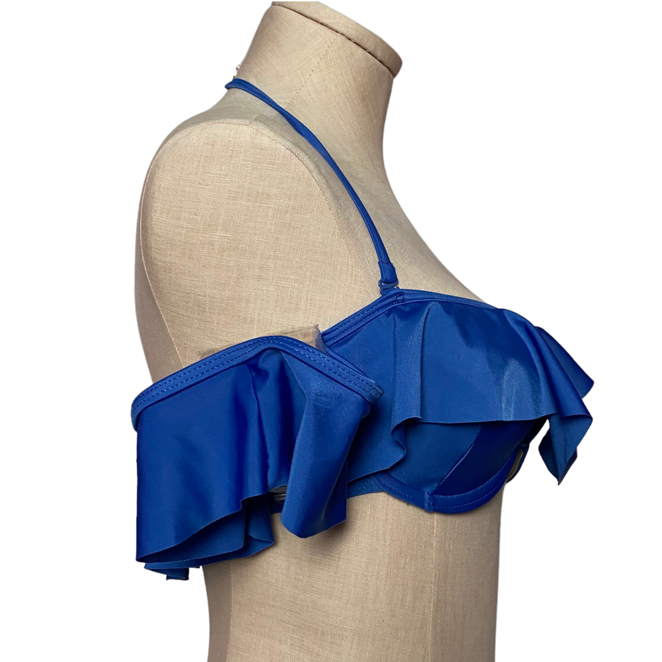 Live Love Dream Women Bikini Top Halter Off Shoulder Ruffle Blue M eBay