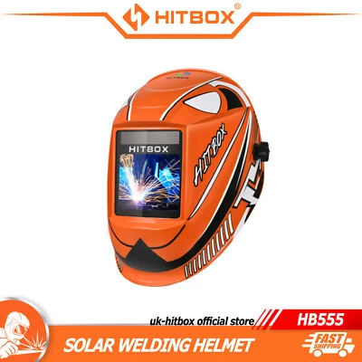 HITBOX Welding Helmet ​Auto Darkening Large View Screen True Color Solar Battery