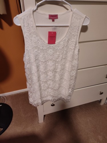 CARMEN MARC VALVO WOMENS LACE TANK SIZE LARGE NEW 280128 - Picture 13 of 18