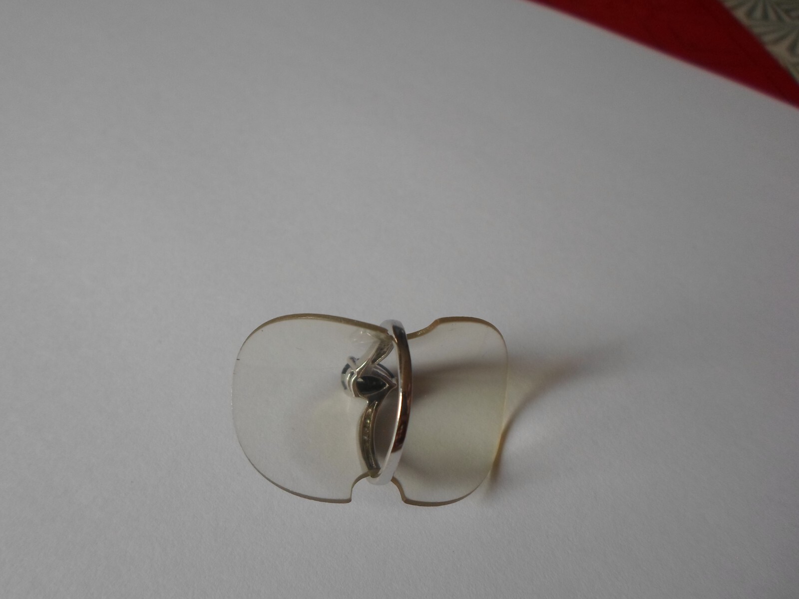 solid silver ring, onyx drop, zirconium outline, … - image 4