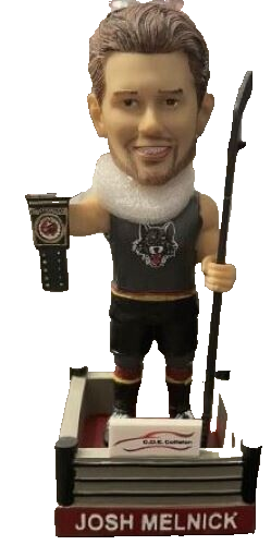 Neuf dans sa boîte Josh Melnick sur le thème de la WWE Chicago Wolves Bobblehead - livraison GRATUITE - Photo 1/3