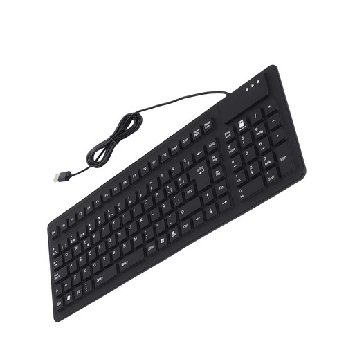 Keyboard 105 Key Spanish Usb Wired Foldable Quiet Waterproof Dustproof Sili MPF - Picture 3 of 22