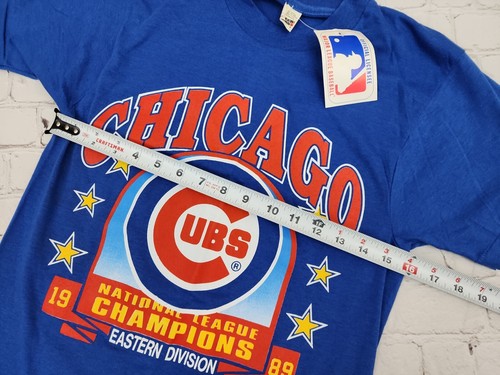 ⚾️ NOS Vtg Trench 1989 Chicago Cubs National League Champions MLB T-Shirt Sz S - Picture 7 of 9