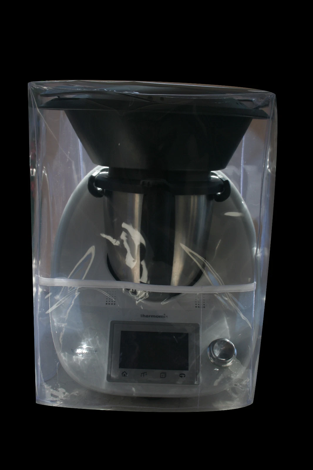 PROTECTIVE COVER FOR THERMOMIX TM5-TM6 with Varoma transparent bias white