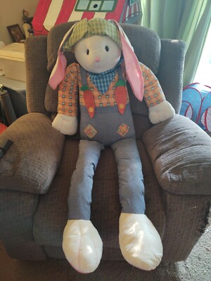Huge '45 Inch Plush Easter Bunny Farmer Rabbit