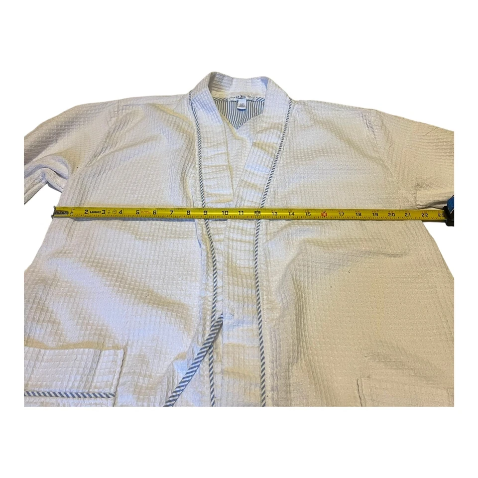 Tommy Hilfiger Bata Algodón Blanco Talla S/M Pequeña Mediana Baño Ducha Cómoda Foto 4 de 4