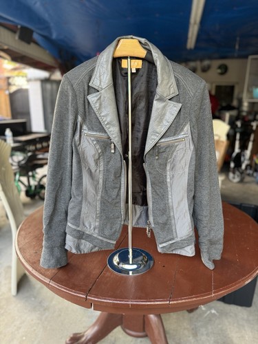 Biba, Vintage Biba Jacket Womens Large in Grey 95% Viscose 5% Elasthane