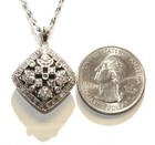 New 925 Sterling Silver 1.05ct diamond cluster pendant necklace 7g unique 18" — photo 3