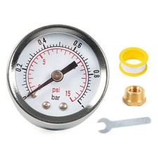 Liquid Pressure Gauge 1/8NPT 3/8NPT Universal Car Gauge Stainless Steel 0-15psi