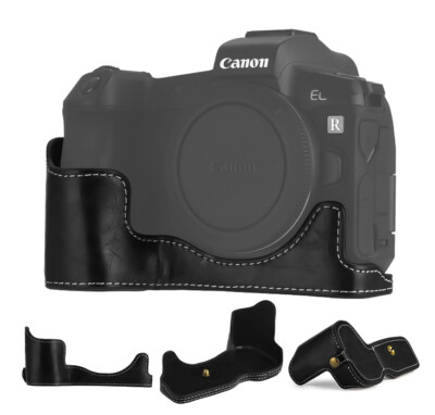 Halbschale Kameratasche Canon EOS R RF Tasche Etui Kunstleder schwarz CC4101a