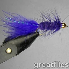 1 dozen (12) - Woolly Bugger - PURPLE - Bead Head
