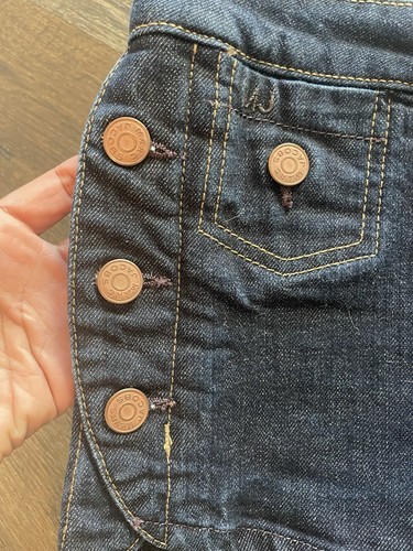 Designer Marc Jacobs Dark Wash Denim Shorts Jeans with Snaps Size 0. 13” X 11” - Picture 3 of 11