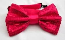 Unisex Adult Kids Teens Hot Pink Adjustable Pre-Tied Strap Bow Tie-Brand New!