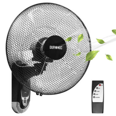 Duronic FN55 BK Wandventilator 60W 40cm Timer Fernbedienung oszillierend