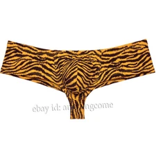 Men's Tiger Stripe Brazilian Bikini Underwear Pouch Briefs Hipster Bikini Trunks