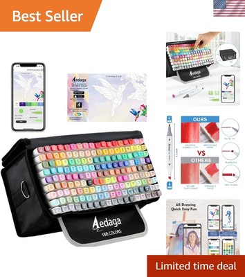 168 Colors Alcohol Markers for Artists, Free APP for Coloring, Dual Tips Alco...