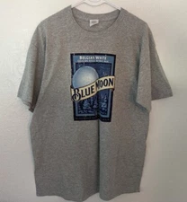 Vintage Look Blue Moon Tee Shirt - L Large - Gray - VG Condition - 