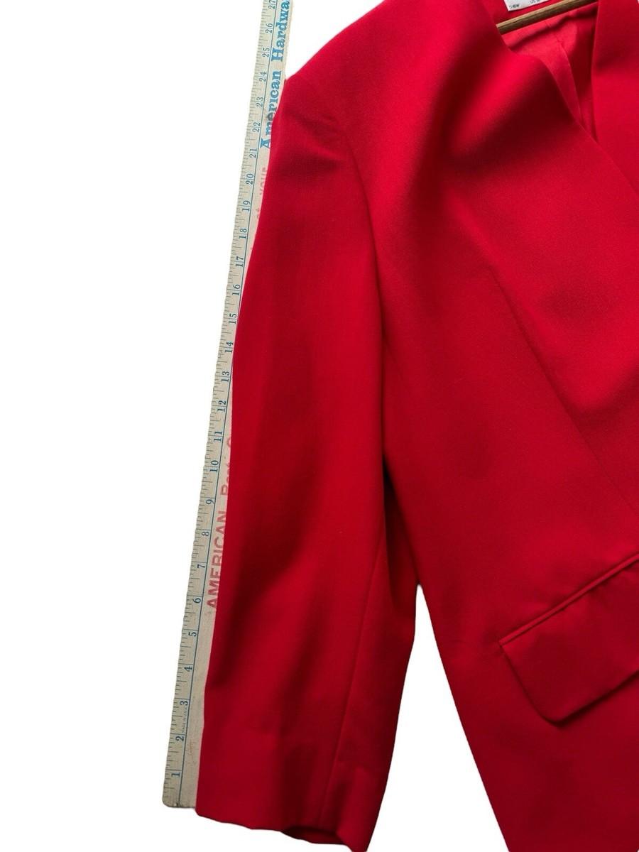 Givenchy Jacket Womens Plus size 16W Red Collarless V-Neck L Givenchy Jacket Womens Plus size 16W Red Collarless V-Neck L