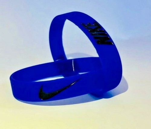 Nike Giocatore Band Braccialetto di gomma in Silicone Blu Royal Nero Elite  Series AF1 | eBay
