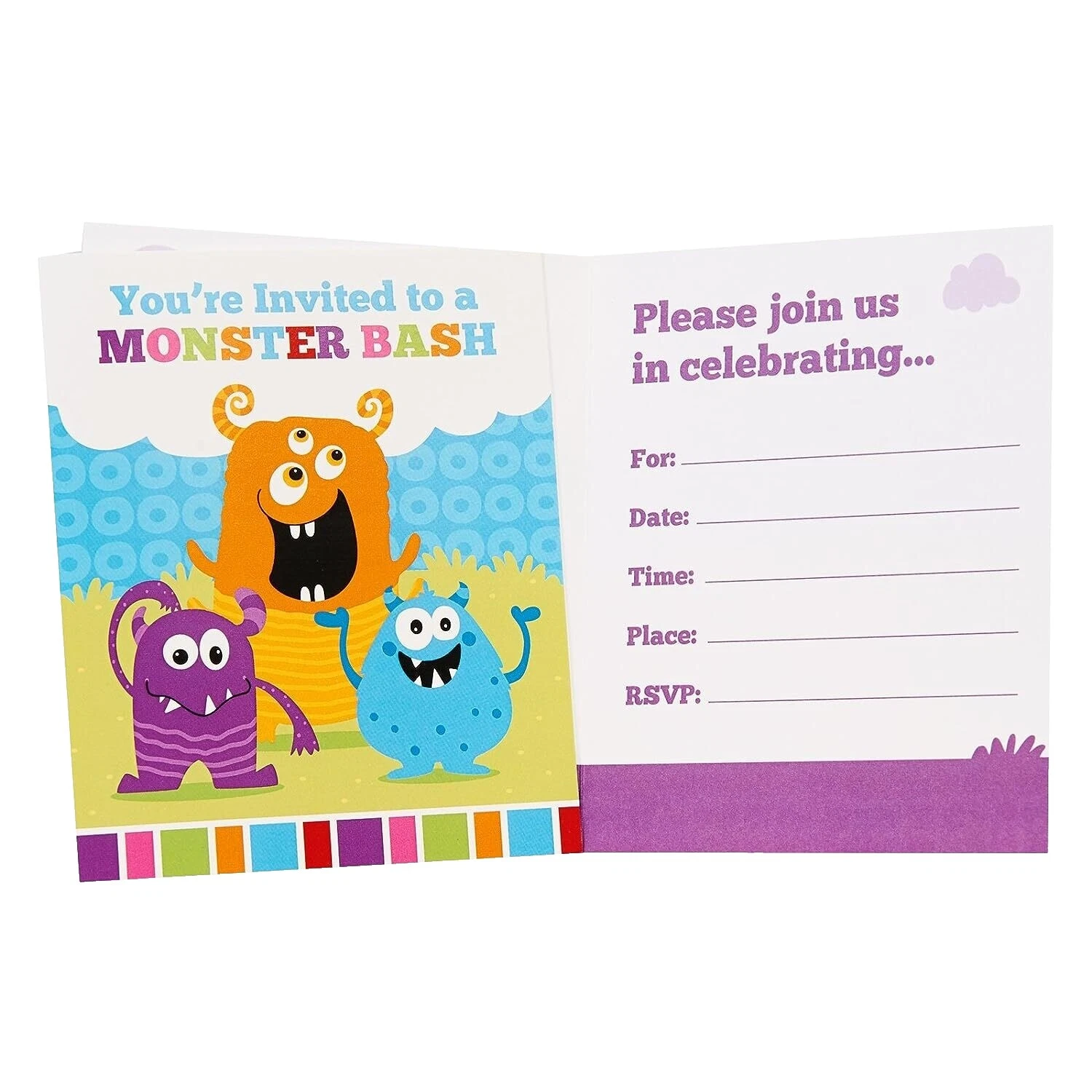 Monstruos Cumpleaños saludo Invitaciones