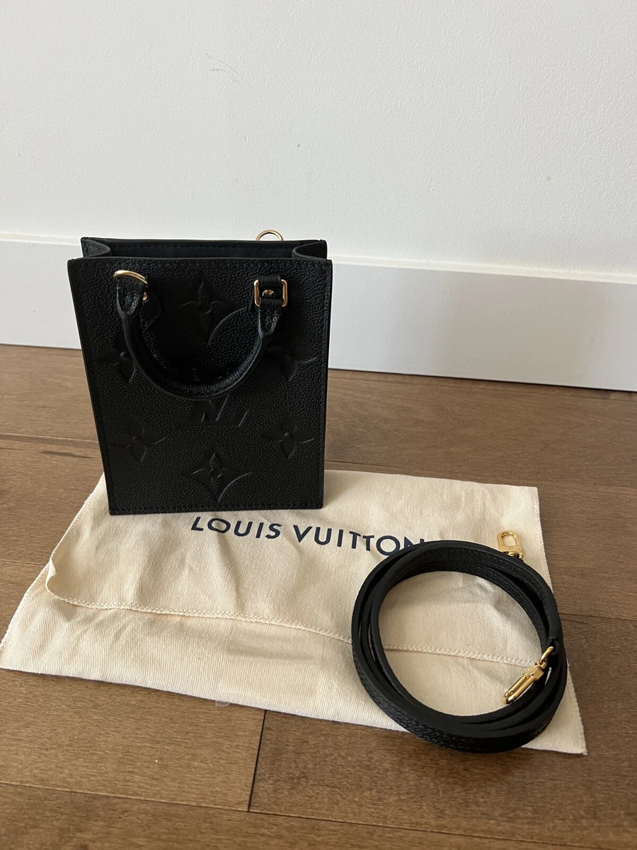 Louis Vuitton Petit Sac Plat Crossbody Black Monogram Empreinte Cowhide  Leather