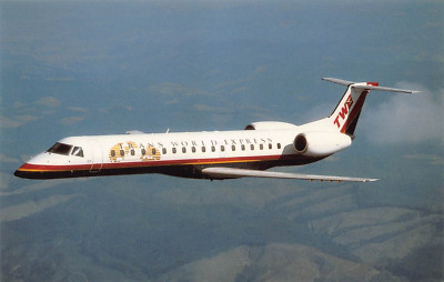 Airline Postcard     TRANS WORLD EXPRESS Embraer Regional Jet ERJ-145