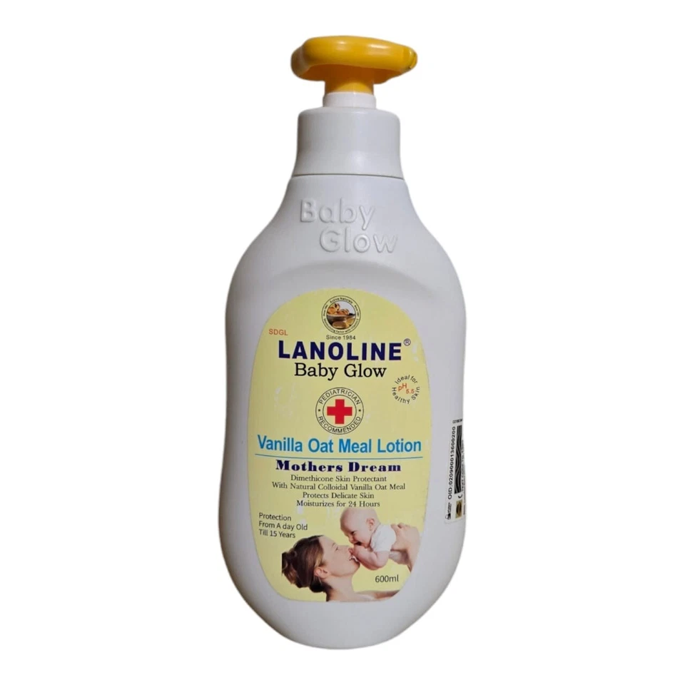 Lanoline Baby Glow Vanilla Oat Meal Lotion 600ml. Protects From Day Old-15yrs - Image 2 of 3