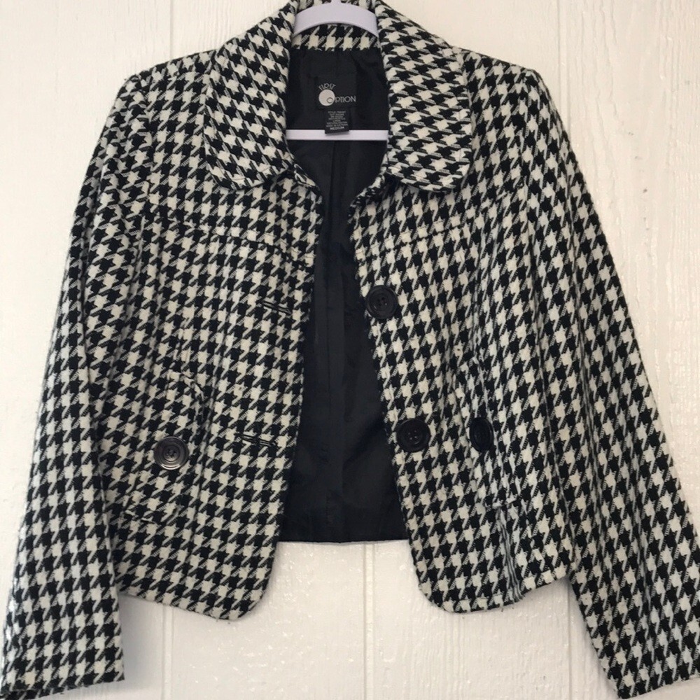Houndstooth Button Front Jacket First Option Wome… - image 1