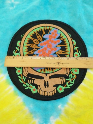 Parche trasero grande de hierro Grateful Dead Steal Your Face Vines de 9,25 pulgadas - Imagen 3 de 4