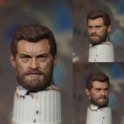 1/12 Unpainted Wolverine Old Logan Hugh Jackman Head Carved Model Toys