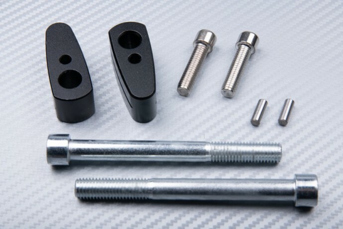 Extensions de guidon CNC noires 15mm de précision pour BMW R1250 GS