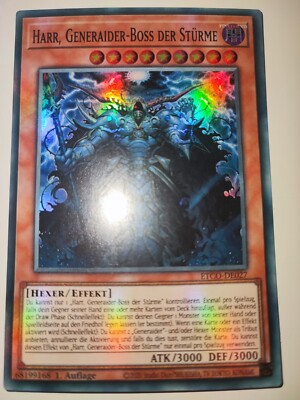 YUGIOH!! Harr, Generaider-Boss Der Stürme ETCO-DE027! Super Rare! NM! 1st!.... 