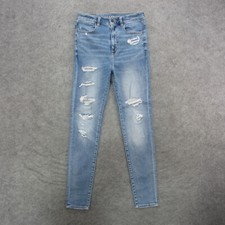 American Ealge Jeans Women's 8 Blue Stone Wash Highest Rise Jegging Jeans *Note